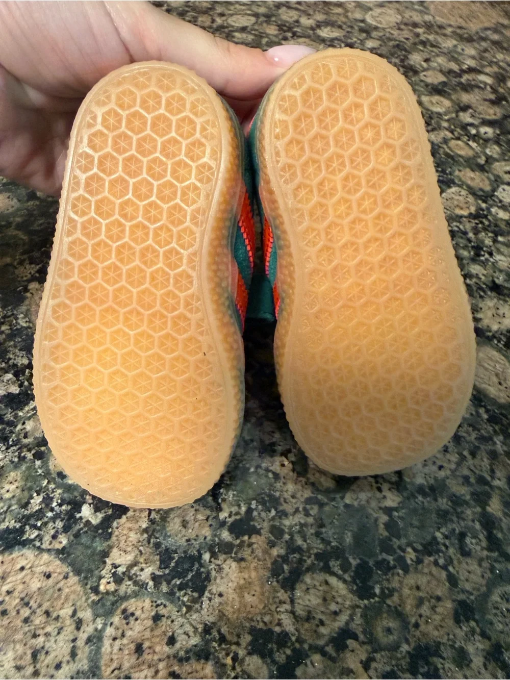 adidas Kids Teal Green & Orange gazelle Velcro Sneakers